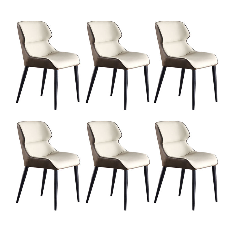 Industriële armloze eetkamerstoelen Faux Leather Wingback zijstoel