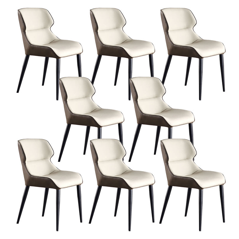 Industriële armloze eetkamerstoelen Faux Leather Wingback zijstoel