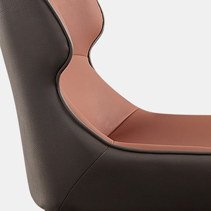 Industriële armloze eetkamerstoelen Faux Leather Wingback zijstoel