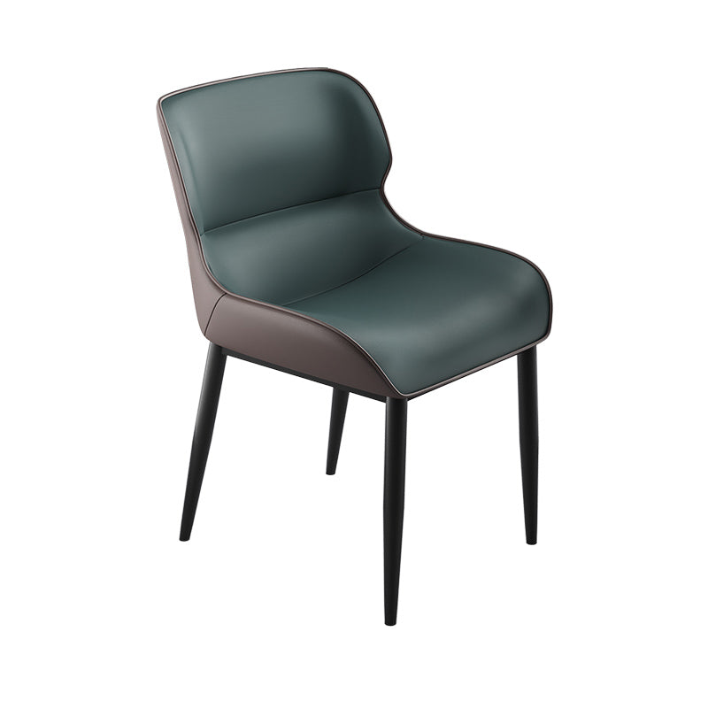 Industriële armloze eetkamerstoelen Faux Leather Wingback zijstoel