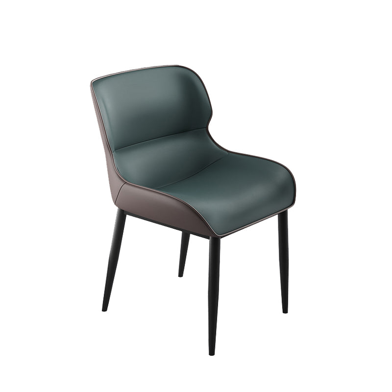 Industriële armloze eetkamerstoelen Faux Leather Wingback zijstoel