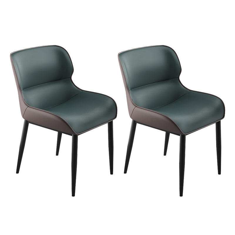 Industriële armloze eetkamerstoelen Faux Leather Wingback zijstoel
