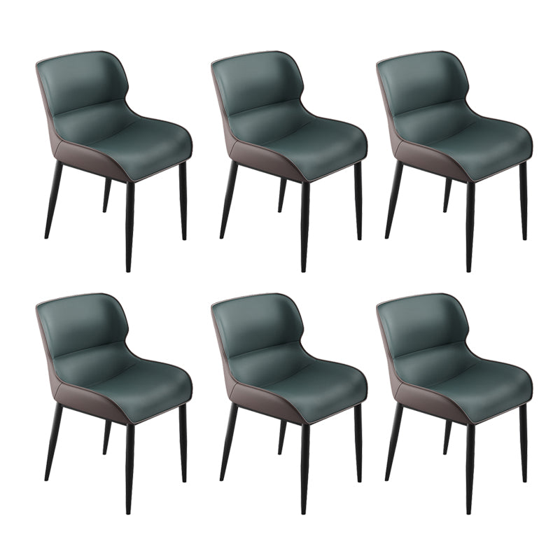 Industriële armloze eetkamerstoelen Faux Leather Wingback zijstoel