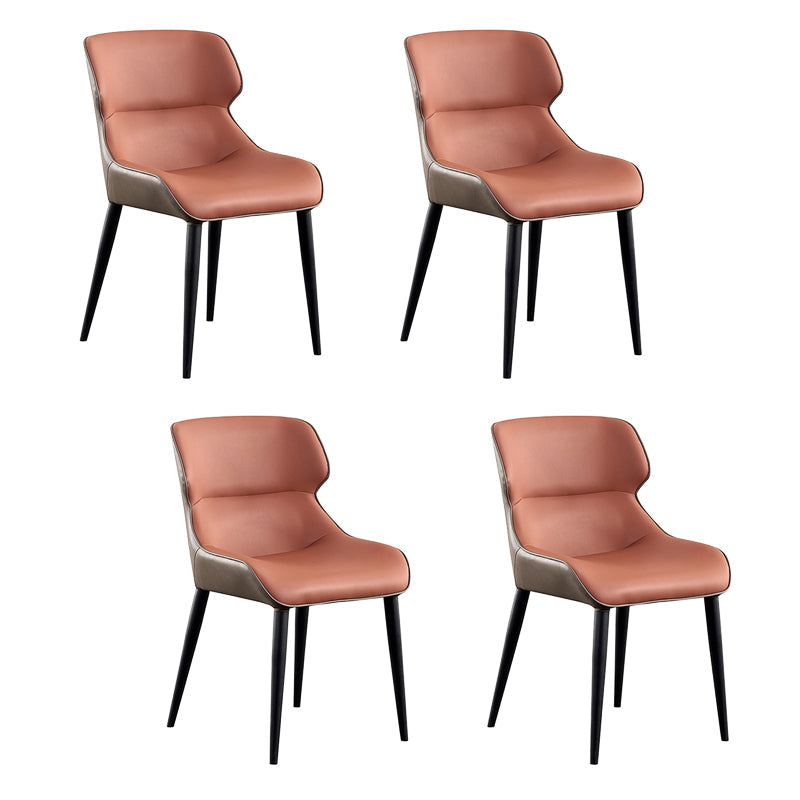 Industriële armloze eetkamerstoelen Faux Leather Wingback zijstoel