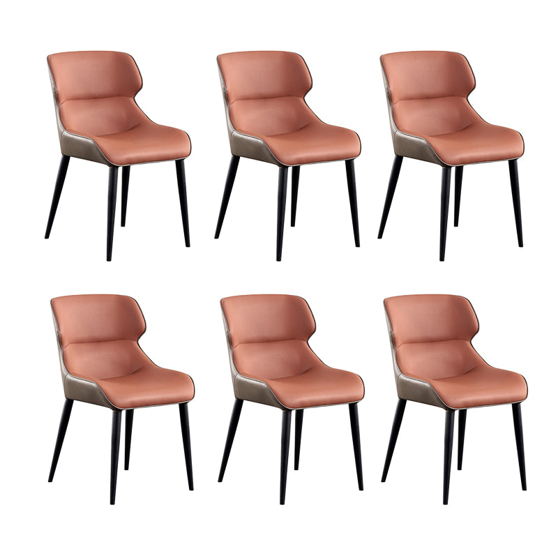 Industriële armloze eetkamerstoelen Faux Leather Wingback zijstoel