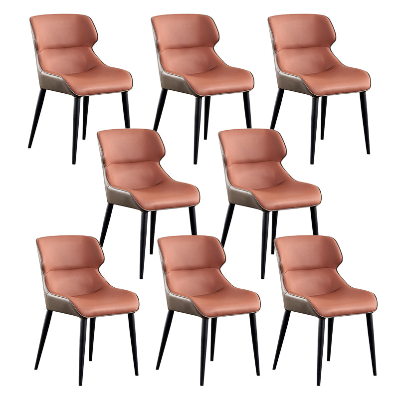 Industriële armloze eetkamerstoelen Faux Leather Wingback zijstoel