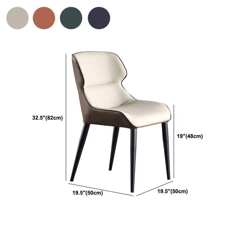 Industriële armloze eetkamerstoelen Faux Leather Wingback zijstoel