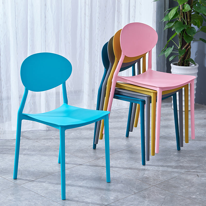 Stackable Open Back Dining Chairs Scandinavian Plastic Armless Side Chair Clearhalo 'Dining Chairs' 'Dining Tables & Seating' 'dining_chair' 'furn' 'furn_dining_chair' 'Furniture' 'Kitchen & Dining Furniture' 5863232