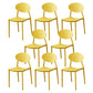 Stackable Open Back Dining Chairs Scandinavian Plastic Armless Side Chair Yellow 8 Piece Set Clearhalo 'Dining Chairs' 'Dining Tables & Seating' 'dining_chair' 'furn' 'furn_dining_chair' 'Furniture' 'Kitchen & Dining Furniture' 5863234