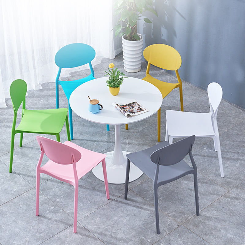 Stackable Open Back Dining Chairs Scandinavian Plastic Armless Side Chair Clearhalo 'Dining Chairs' 'Dining Tables & Seating' 'dining_chair' 'furn' 'furn_dining_chair' 'Furniture' 'Kitchen & Dining Furniture' 5863235