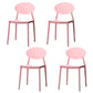 Stackable Open Back Dining Chairs Scandinavian Plastic Armless Side Chair Pink 4 Piece Set Clearhalo 'Dining Chairs' 'Dining Tables & Seating' 'dining_chair' 'furn' 'furn_dining_chair' 'Furniture' 'Kitchen & Dining Furniture' 5863236