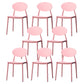 Stackable Open Back Dining Chairs Scandinavian Plastic Armless Side Chair Pink 8 Piece Set Clearhalo 'Dining Chairs' 'Dining Tables & Seating' 'dining_chair' 'furn' 'furn_dining_chair' 'Furniture' 'Kitchen & Dining Furniture' 5863239