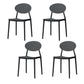 Stackable Open Back Dining Chairs Scandinavian Plastic Armless Side Chair Black 4 Piece Set Clearhalo 'Dining Chairs' 'Dining Tables & Seating' 'dining_chair' 'furn' 'furn_dining_chair' 'Furniture' 'Kitchen & Dining Furniture' 5863240