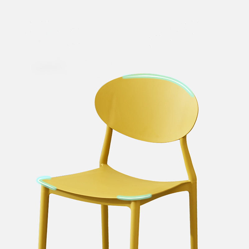 Stackable Open Back Dining Chairs Scandinavian Plastic Armless Side Chair Clearhalo 'Dining Chairs' 'Dining Tables & Seating' 'dining_chair' 'furn' 'furn_dining_chair' 'Furniture' 'Kitchen & Dining Furniture' 5863242
