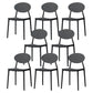 Stackable Open Back Dining Chairs Scandinavian Plastic Armless Side Chair Black 8 Piece Set Clearhalo 'Dining Chairs' 'Dining Tables & Seating' 'dining_chair' 'furn' 'furn_dining_chair' 'Furniture' 'Kitchen & Dining Furniture' 5863243