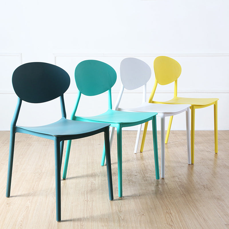 Stackable Open Back Dining Chairs Scandinavian Plastic Armless Side Chair Clearhalo 'Dining Chairs' 'Dining Tables & Seating' 'dining_chair' 'furn' 'furn_dining_chair' 'Furniture' 'Kitchen & Dining Furniture' 5863250