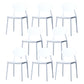 Stackable Open Back Dining Chairs Scandinavian Plastic Armless Side Chair White 8 Piece Set Clearhalo 'Dining Chairs' 'Dining Tables & Seating' 'dining_chair' 'furn' 'furn_dining_chair' 'Furniture' 'Kitchen & Dining Furniture' 5863251