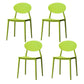 Stackable Open Back Dining Chairs Scandinavian Plastic Armless Side Chair Pea Green 4 Piece Set Clearhalo 'Dining Chairs' 'Dining Tables & Seating' 'dining_chair' 'furn' 'furn_dining_chair' 'Furniture' 'Kitchen & Dining Furniture' 5863253