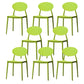Stackable Open Back Dining Chairs Scandinavian Plastic Armless Side Chair Pea Green 8 Piece Set Clearhalo 'Dining Chairs' 'Dining Tables & Seating' 'dining_chair' 'furn' 'furn_dining_chair' 'Furniture' 'Kitchen & Dining Furniture' 5863254