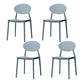 Stackable Open Back Dining Chairs Scandinavian Plastic Armless Side Chair Grey 4 Piece Set Clearhalo 'Dining Chairs' 'Dining Tables & Seating' 'dining_chair' 'furn' 'furn_dining_chair' 'Furniture' 'Kitchen & Dining Furniture' 5863256