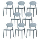 Stackable Open Back Dining Chairs Scandinavian Plastic Armless Side Chair Grey 8 Piece Set Clearhalo 'Dining Chairs' 'Dining Tables & Seating' 'dining_chair' 'furn' 'furn_dining_chair' 'Furniture' 'Kitchen & Dining Furniture' 5863258
