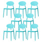 Stackable Open Back Dining Chairs Scandinavian Plastic Armless Side Chair Light Blue 8 Piece Set Clearhalo 'Dining Chairs' 'Dining Tables & Seating' 'dining_chair' 'furn' 'furn_dining_chair' 'Furniture' 'Kitchen & Dining Furniture' 5863264
