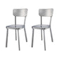 Silver Industrial Dining Chairs Stainless Steel Armless Dining Side Chair