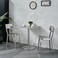 Silver Industrial Dining Chairs Stainless Steel Armless Dining Side Chair
