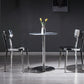 Silver Industrial Dining Chairs Stainless Steel Armless Dining Side Chair