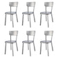 Silver Industrial Dining Chairs Stainless Steel Armless Dining Side Chair