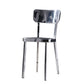 Silver Industrial Dining Chairs Stainless Steel Armless Dining Side Chair