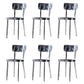 Silver Industrial Dining Chairs Stainless Steel Armless Dining Side Chair
