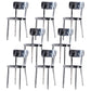 Silver Industrial Dining Chairs Stainless Steel Armless Dining Side Chair