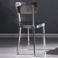 Silver Industrial Dining Chairs Stainless Steel Armless Dining Side Chair