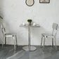 Silver Industrial Dining Chairs Stainless Steel Armless Dining Side Chair