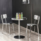Silver Industrial Dining Chairs Stainless Steel Armless Dining Side Chair