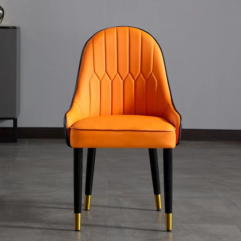 Contemporary Faux Leather Dining Chairs Parsons Armless Dining Chairs Clearhalo 'Dining Chairs' 'Dining Tables & Seating' 'dining_chair' 'furn' 'furn_dining_chair' 'Furniture' 'Kitchen & Dining Furniture' 5863312