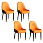 Contemporary Faux Leather Dining Chairs Parsons Armless Dining Chairs Orange 4 Piece Set Clearhalo 'Dining Chairs' 'Dining Tables & Seating' 'dining_chair' 'furn' 'furn_dining_chair' 'Furniture' 'Kitchen & Dining Furniture' 5863314