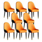 Contemporary Faux Leather Dining Chairs Parsons Armless Dining Chairs Orange 8 Piece Set Clearhalo 'Dining Chairs' 'Dining Tables & Seating' 'dining_chair' 'furn' 'furn_dining_chair' 'Furniture' 'Kitchen & Dining Furniture' 5863318