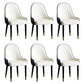 Contemporary Faux Leather Dining Chairs Parsons Armless Dining Chairs White 6 Piece Set Clearhalo 'Dining Chairs' 'Dining Tables & Seating' 'dining_chair' 'furn' 'furn_dining_chair' 'Furniture' 'Kitchen & Dining Furniture' 5863324