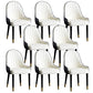Contemporary Faux Leather Dining Chairs Parsons Armless Dining Chairs White 8 Piece Set Clearhalo 'Dining Chairs' 'Dining Tables & Seating' 'dining_chair' 'furn' 'furn_dining_chair' 'Furniture' 'Kitchen & Dining Furniture' 5863326