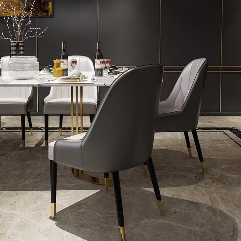 Contemporary Faux Leather Dining Chairs Parsons Armless Dining Chairs Clearhalo 'Dining Chairs' 'Dining Tables & Seating' 'dining_chair' 'furn' 'furn_dining_chair' 'Furniture' 'Kitchen & Dining Furniture' 5863330