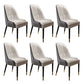 Contemporary Faux Leather Dining Chairs Parsons Armless Dining Chairs Off-White 6 Piece Set Clearhalo 'Dining Chairs' 'Dining Tables & Seating' 'dining_chair' 'furn' 'furn_dining_chair' 'Furniture' 'Kitchen & Dining Furniture' 5863332