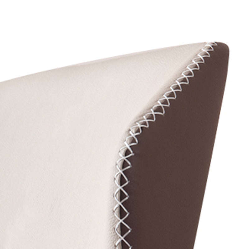 現代のアームレスダイニングチェアフェイクレザーウィングバックサイドチェア