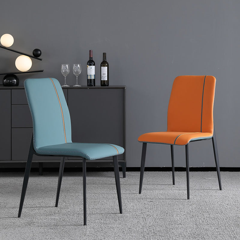 Chaises de salle à manger contemporaines chaises de salle à manger sans bras en cuir pour la maison