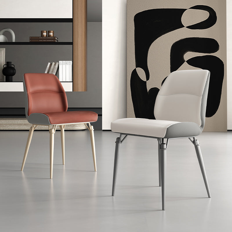 Contemporary Dining Chairs Armless Dining Chair with Metal Legs for Kitchen Clearhalo 'Dining Chairs' 'Dining Tables & Seating' 'dining_chair' 'furn' 'furn_dining_chair' 'Furniture' 'Kitchen & Dining Furniture' 5863394