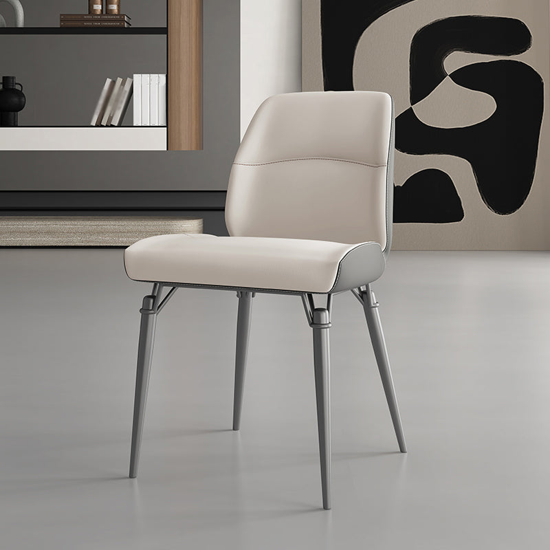 Contemporary Dining Chairs Armless Dining Chair with Metal Legs for Kitchen Cream Gray 1 Piece Clearhalo 'Dining Chairs' 'Dining Tables & Seating' 'dining_chair' 'furn' 'furn_dining_chair' 'Furniture' 'Kitchen & Dining Furniture' 5863401