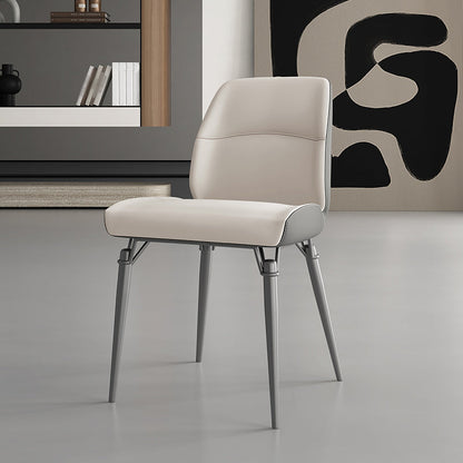 Contemporary Dining Chairs Armless Dining Chair with Metal Legs for Kitchen Cream Gray 1 Piece Clearhalo 'Dining Chairs' 'Dining Tables & Seating' 'dining_chair' 'furn' 'furn_dining_chair' 'Furniture' 'Kitchen & Dining Furniture' 5863401
