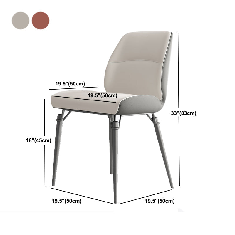 Contemporary Dining Chairs Armless Dining Chair with Metal Legs for Kitchen Clearhalo 'Dining Chairs' 'Dining Tables & Seating' 'dining_chair' 'furn' 'furn_dining_chair' 'Furniture' 'Kitchen & Dining Furniture' 5863413