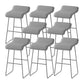 Scandinavian Metal Barstool Low Back Fabric Upholstered Counter Stool in Matte Finish